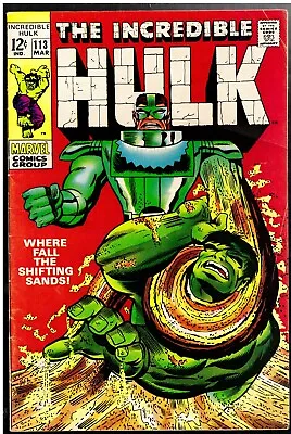 Buy Incredible Hulk 113 1968 7.5/VF- Classic Cover! Stan Lee & Herb Trimpe • 47.36£