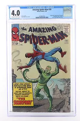 Buy Amazing Spider-Man #20 - Marvel Comics 1965 CGC 4.0 Origin And 1st Appearance Of • 398.96£