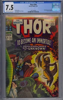 Buy Thor #136 Cgc 7.5 2nd Lady Sif 1st As Adult Jack Kirby • 99.38£