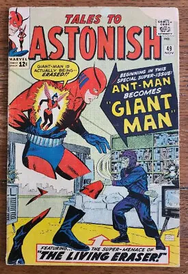 Buy TALES TO ASTONISH #49 Marvel Comics 1963 Ant-Man Becomes Giant Man - GD+ • 43.36£
