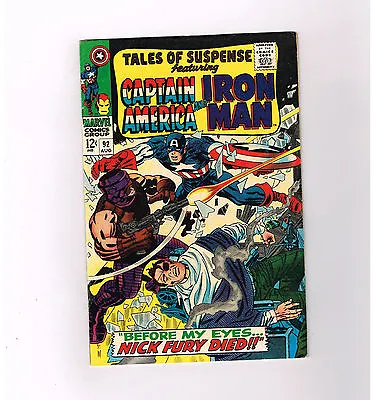 Buy TALES OF SUSPENSE #92 Grade 8.0 Silver Age Find W/ The Avengers & Nick Fury! • 37.16£