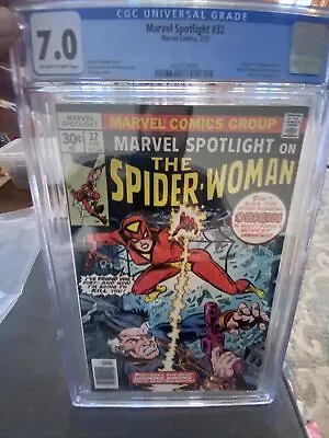 Buy X Marvel Spotlight 32 (1977) CGC 7.0 1st App Of Spider-Woman Jessica Drew Movie • 136.53£