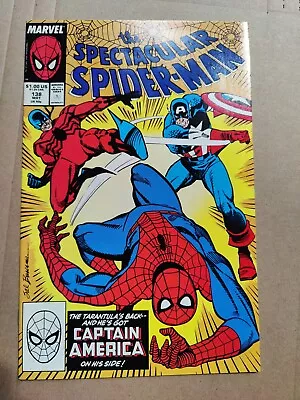 Buy Spectacular Spider-Man #138 Marvel 1988 Sharp VF/NM Captain America • 3.16£