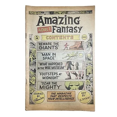 Buy Amazing Adult Fantasy #14 Professor X Marvel Comics Silver Age 1962 COVERLESS • 35.57£