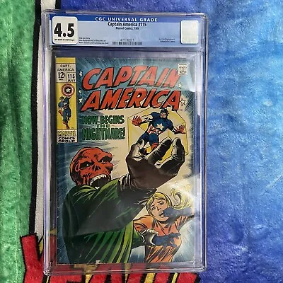 Buy Captain America #115 (CGC - 4.5 VG+) 7/69  Iconic Art By Marie Severin  • 118.49£