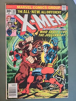 Buy X-Men #102 Juggernaut Vs. Colossus Cover 1976 Black Tom Origin Of Storm F VF • 72.28£