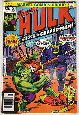 Buy Marvel Incredible Hulk #205 (Nov 1976) - Death Of Jarella - Key Issue VF- (7.5) • 8.92£