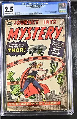 Buy Journey Into Mystery # 83, Marvel 8/1962, CGC 2.5, Origin & 1st App. Of Thor • 6,878.29£