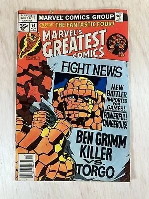 Buy Marvel's Greatest Comics - Starting The Fantastic Four - Issue # 74 - 1977. • 2.40£