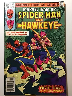 Buy MARVEL TEAM-UP #92 - Spider-Man/ Hawkeye Vs 2nd Mister Fear  8.5 Newsstand • 7.90£