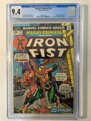 Buy Marvel Premiere #16 NM CGC 9.4! 2nd Appearance Iron Fist! • 158.89£