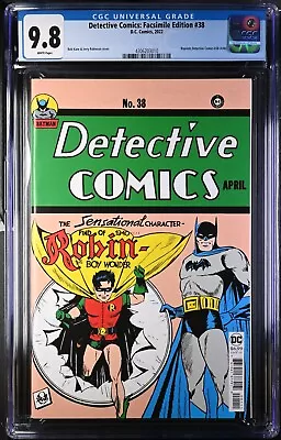 Buy DC Detective Comics #38 Facsimile Edition CGC 9.8 1st Robin • 47.31£