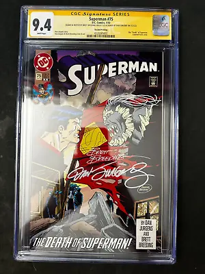 Buy Superman #75 2nd Print CGC 9.4 Signed/Sketched By Brett Breeding Signed Jurgens • 278.02£
