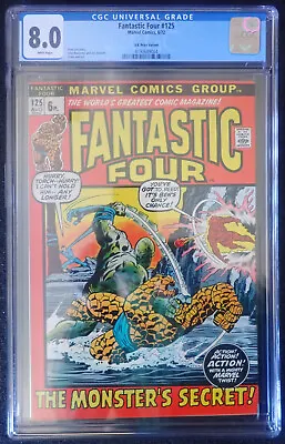 Buy Fantastic Four #125 👓 CGC 8.0 RARE UK Variant 👓 WHITE Pages 1972 • 47.17£