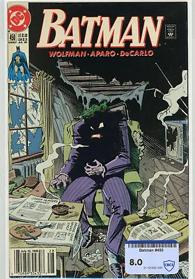Buy Batman #450 (DC 1990) | RAW 8.0 VF | NEWSSTAND Joker Cover • 38.02£