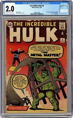 Buy Incredible Hulk #6 CGC 2.0 1963 3956576003 • 336.01£