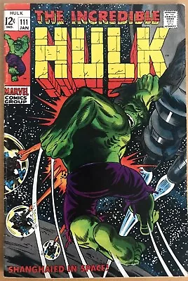 Buy Incredible Hulk #111 January 1969 The Galaxy Master Appearance Herb Trimpe • 29.99£