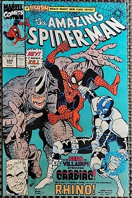 Buy AMAZING SPIDER-MAN #344 High Grade NM- 1st Cletus Kasady (Carnage) Copper 1991 • 24.11£