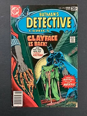 Buy 1978 Aug Issue #478 *detective Comics* Newsstand 1st App Clayman Iii (aa) 22122c • 19.75£