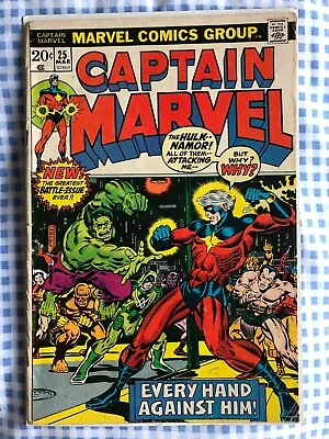 Buy Captain Marvel 25 (1973) Jim Starlin Art, Cents • 19.99£