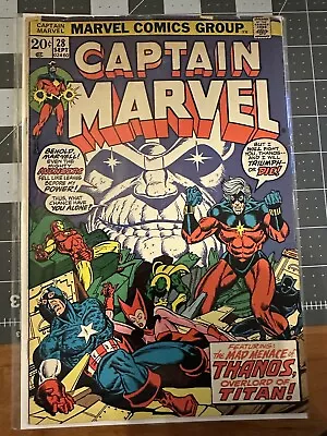 Buy Captain Marvel #28 (1973) 4th App THANOS | 3rd App DRAX | 1st App EON | • 23.99£