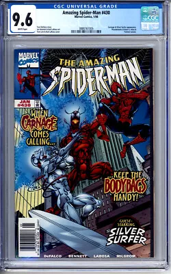 Buy Amazing Spider-man #430 Cgc 9.6 White Pages Newsstand Carnage Silver Surfer 1998 • 136.56£