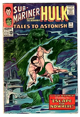 Buy TALES TO ASTONISH #71 Marvel Comics 1965 Submariner, Hulk , Reading Copy 2.0 • 7.88£