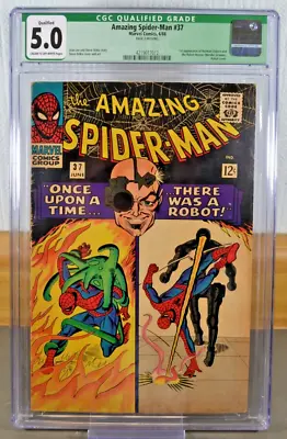 Buy Amazing Spider-Man #37 Marvel Comics 6/66 Norman Osborn CGC Qualified 5.0 CL28 • 102.26£