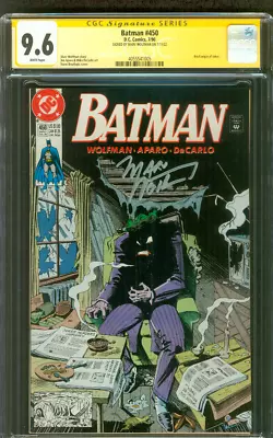 Buy Batman 450 CGC SS 9.6 Marv Wolfman Signed Iconic Joker Classic 1990 • 142.73£