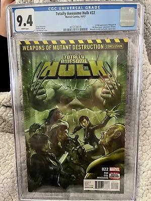 Buy Marvel Totally Awesome Hulk #22 Cgc Grade 9.4 - 1st Full Appearance Weapon H! • 41.31£