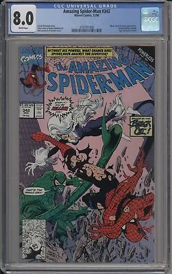 Buy Amazing Spider-man #342 - Cgc 8.0 - Black Cat - Scorpion - Direct Edition • 39.71£