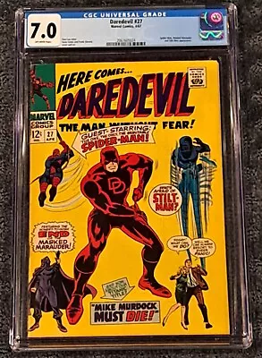 Buy Daredevil #27 CGC 7.0 OW 1967 Spider-Man Marvel Comics • 43.54£