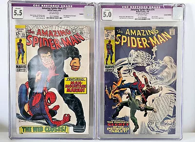 Buy The Amazing Spiderman 1st App Silvermane #73 CGC 5.5 #74 CGC 5.0 Last 12c Issue • 229.99£