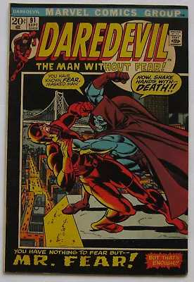 Buy Daredevil #91 (Sep 1972, Marvel), FN (6.0), Black Widow App., Death Of Mr. Fear • 15.19£