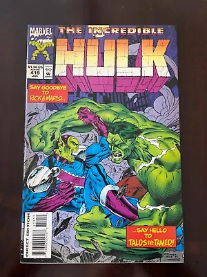 Buy The Incredible Hulk #419 Vol. 2 (Marvel, 1994) Key! 2nd App Of Talos, VF • 1.64£