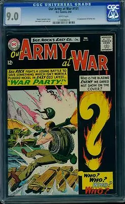 Buy Our Army At War 151 CGC 9.0 White Pages! Silver Age Key DC Comic L@@K!! • 1,261.02£