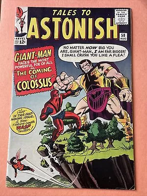 Buy Tales To Astonish #58 1964 Origin Colossus Fine/VeryFine Stan Lee NICE! • 75.95£