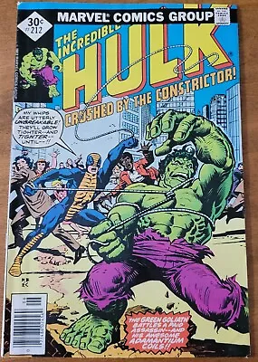 Buy The Incredible Hulk #212 (marvel 1977)  Crushed By The Constrictor! • 23.70£