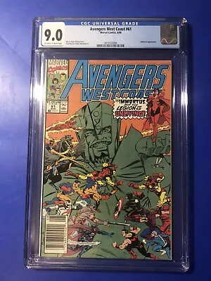 Buy AVENGERS WEST COAST #61 CGC 9.0 Newsstand 1st IMMORTUS KANG NEXUS SCARLET WITCH • 85.18£