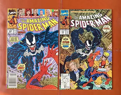 Buy Amazing Spider-Man 332/333 VF Venom Lot Newsstand - ICONIC ERIK LARSEN COVERS! • 23.75£