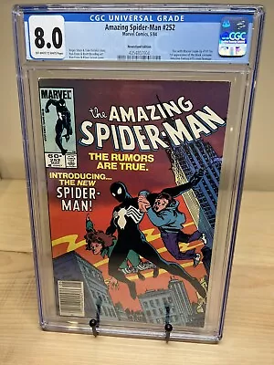 Buy Amazing Spider-Man #252 CGC 8.0 VF Newsstand/First Black Costume/Venom • 139.01£