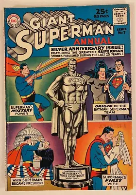 Buy Giant SUPERMAN Annual #7 (DC) 80pg. 25c. Silver Anniversary Issue. Fine+. 1963! • 29£