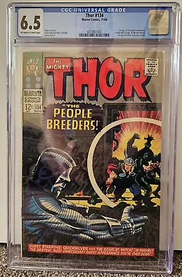 Buy Thor #134 CGC 6.5 (1966) 1st High Evolutionary MCU GOTG Movie Marvel FN+ • 154.46£