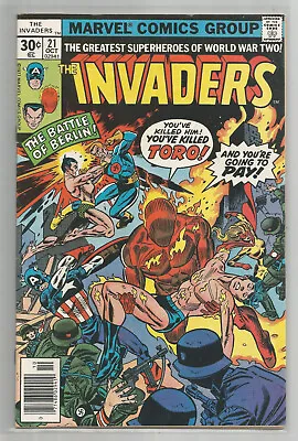 Buy Invaders # 21 * Captain America * Namor * Human Torch * Marvel Comics * 1977 • 3.96£