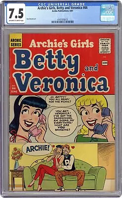 Buy Archie's Girls Betty And Veronica #66 CGC 7.5 1961 4161978015 • 420.32£