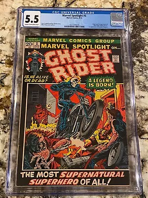 Buy Marvel Spotlight #5 Cgc 5.5 Origin & 1st Appearance Of Ghost Rider Johnny Blaze • 841.10£