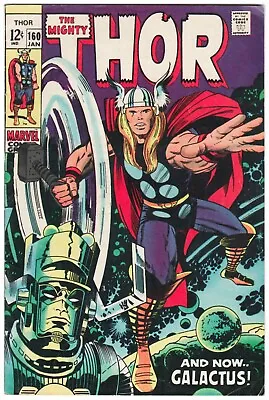 Buy Marvel Comics THE MIGHTY THOR #160 (Jan 1968)  Jack KIRBY!!! VG/F 5.0 Galactus! • 60.26£