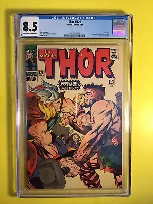 Buy Thor #126 1st Issue Solo Series Classic Kirby Battle Cover CGC 8.5 Marvel 1966 • 630.68£