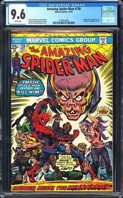 Buy Amazing Spider-Man #138 CGC 9.6 (1974) Origin And 1st App. Of Mindworm! L@@K! • 292.88£