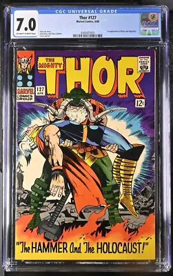 Buy Thor #127 CGC 7.0 OW/W PGS (1966) 1st Hippolyta Silver Age Marvel Comi • 141.91£